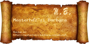 Mesterházi Barbara névjegykártya